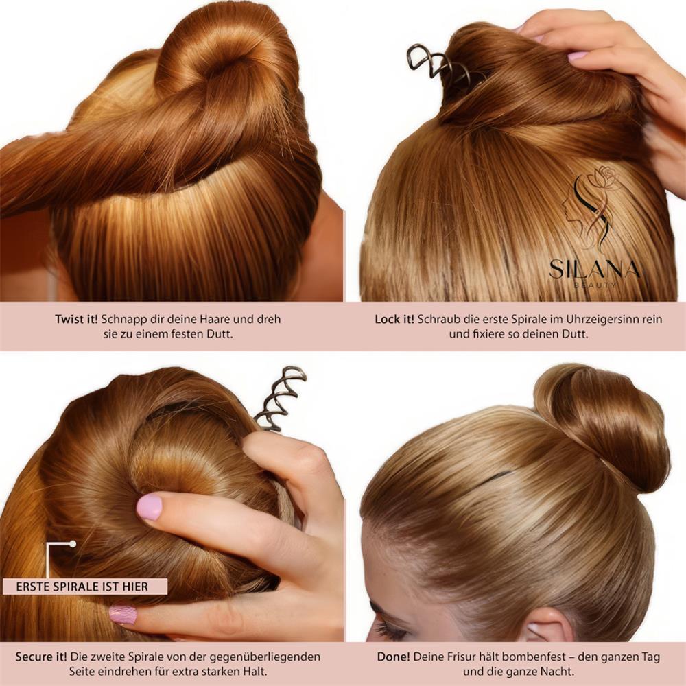 Twister Dutt Spiral Haarnadel, 5er-Set, gold