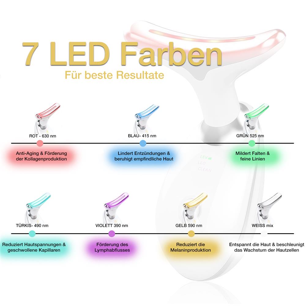 7in1 LED Lichttherapie für Hals- & Gesicht, rot