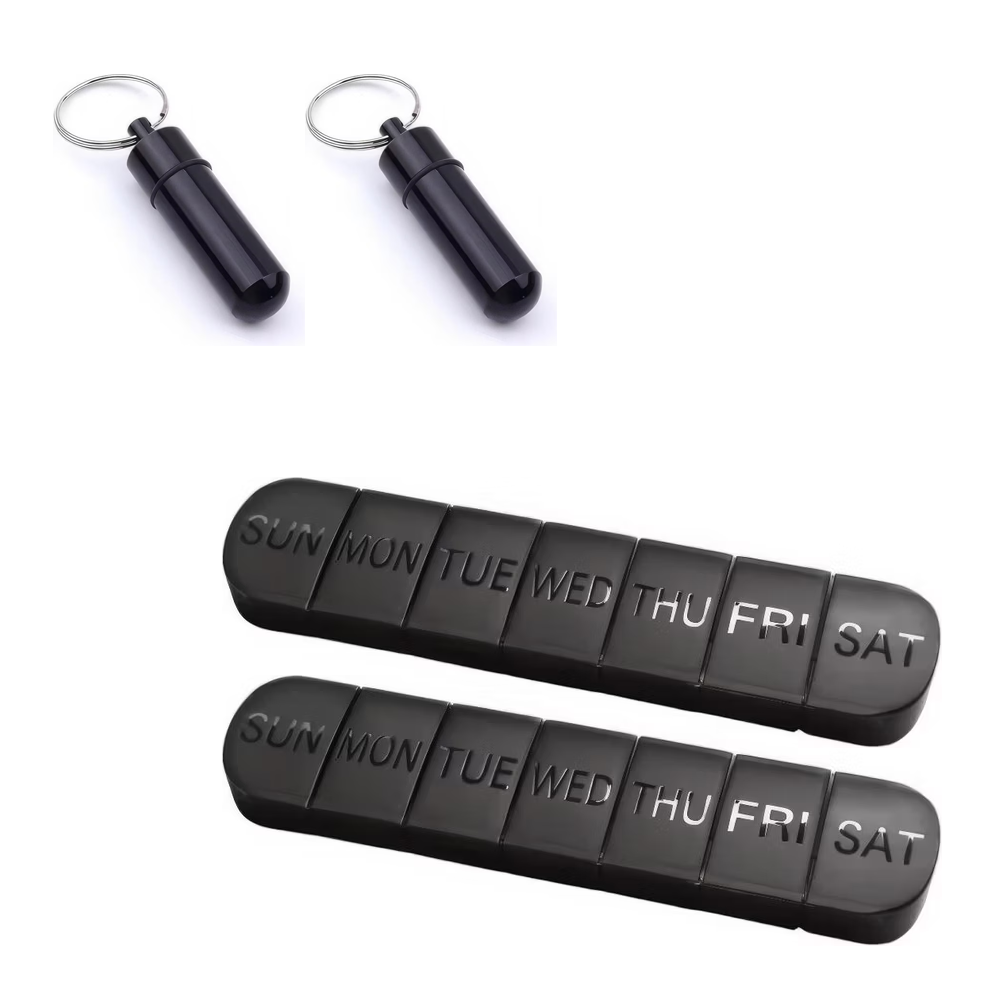 Tablettenbox Set 2+2, schwarz