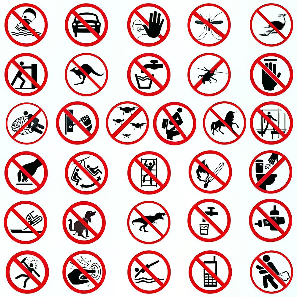 Lustige Fun Warnaufkleber, 62 Stk.