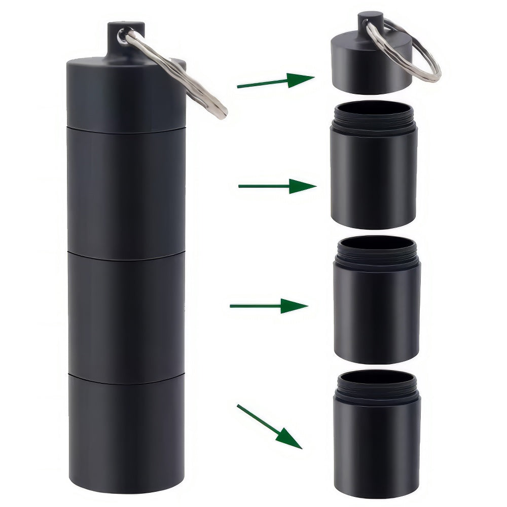 Alu Tablettenbox 3 in 1, schwarz