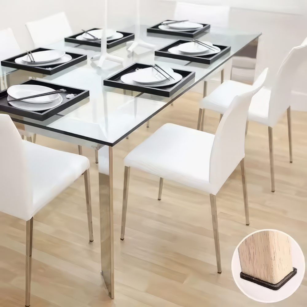 Filzgleiter selbstklebend, quadratisch, 18 Stk., grau