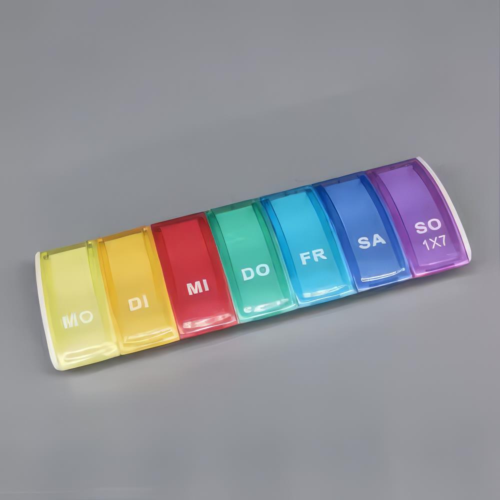 1x7 Medikamentenbox DE, mehrfarbig